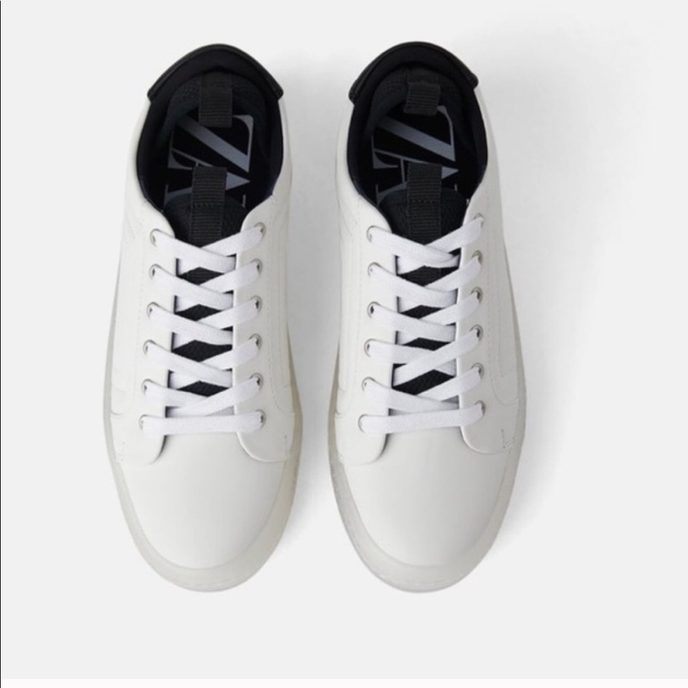 Zara White Sneakers Transparent Sole